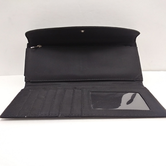 BANANA REPUBLIC Black Nylon & Pleather Wallet Like New - Picture 9 of 12